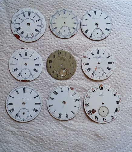 Lote De Cuadrante Esmaltadas De Antiguos Relojes De Bolsillo 0