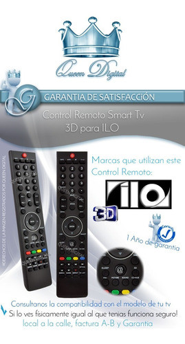 Control Remoto Para Ilo Philco Smart D300050 Ldh32ilo4 Led 1