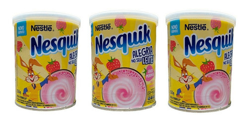 Nesquik Morango Lata Pequena Kit Com 3 Unidades De 200g 0