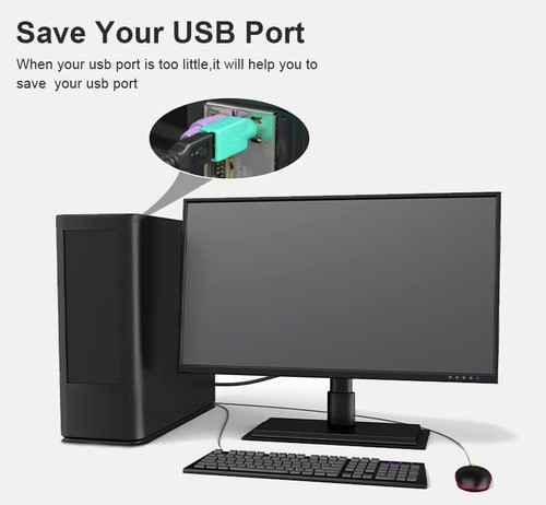 Adaptadores Ps2 A Usb Hembra 2u 1