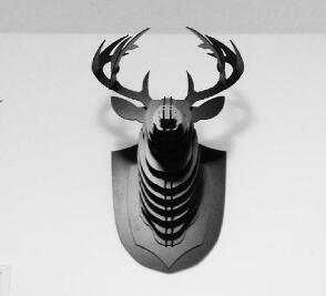 Troféu De Parede Alce 3d Mdf Cor Preta - Mdf 3 Mm 1