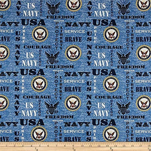 Military Navy Heather Allover Multi, Quilting Fabric By The 0