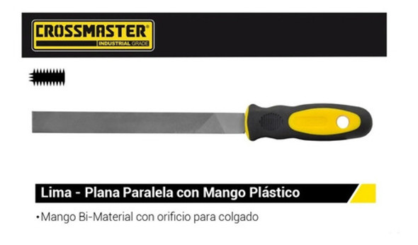 Lima Plana Paralela Con Mango Plastico Media 12 Pulgadas 1