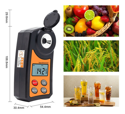 Faixa Refratômetro Digital 0.0-55%, Testador Brix, 1