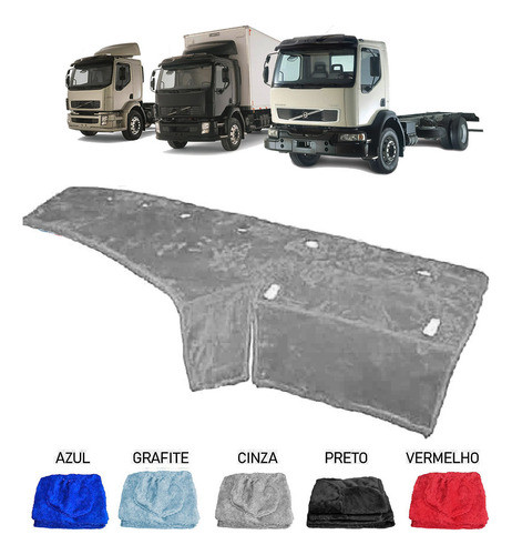 Pelucia Capa Painel Volvo Vm - Saia Longa - Cinza 0