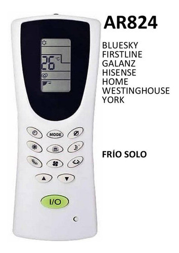 Control Remoto Ar824 Para Aire Acondicionado Bluesky York 1