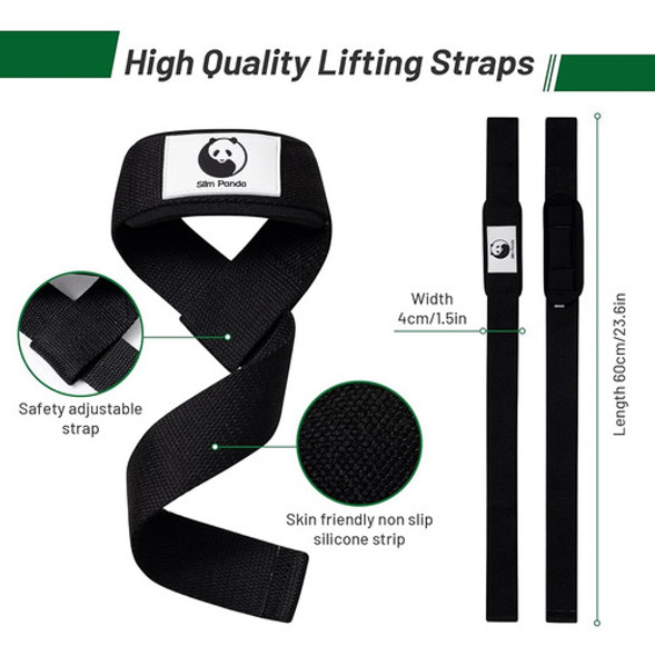 Slim Panda Lifting Straps, 24  Wrist Straps Con 4mm Neoprene 1