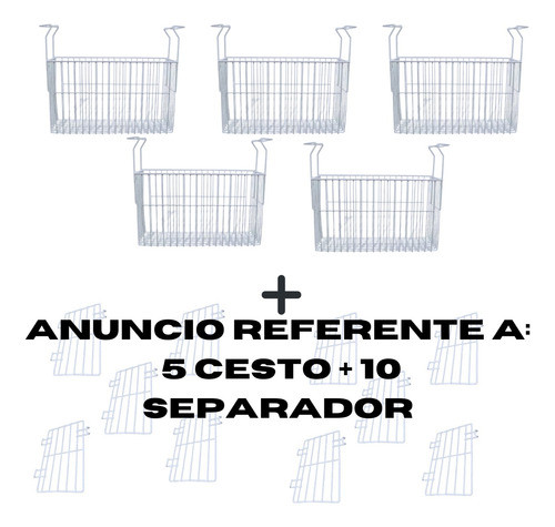 Kit 5 Cesto E 10 Separador De Fruta Picolé Freezer Metalfrio 1