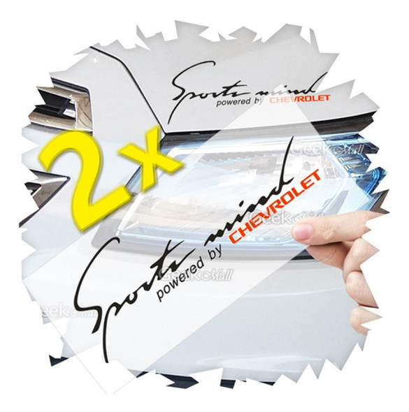 2x Adesivo Sports Mind Chevrolet Onix Cruze Prisma Camaro 0