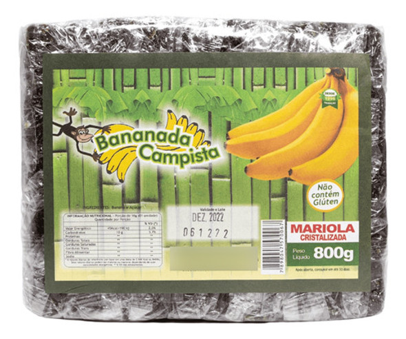 Mariola Cristalizada Tradicional - 800g Bananada Campista 0