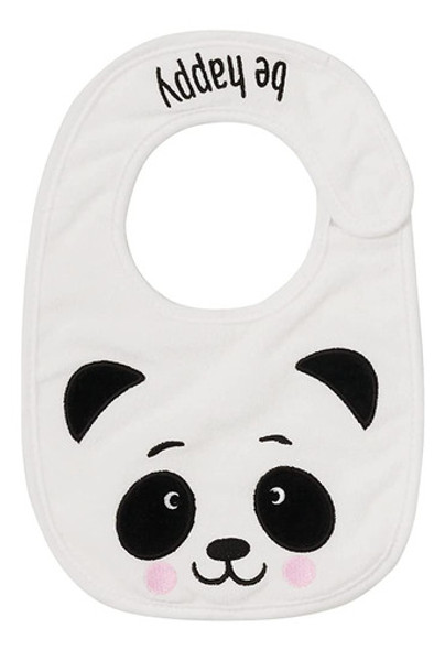 Enesco Izzy Y Oliver Infant Panda Be Happy Baby Bib, Blanco, 0