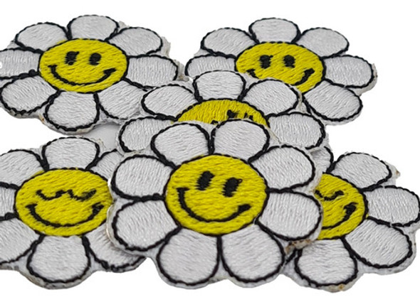 Parches Bordados Termoadhesivos: Flores Emoji X 6 1