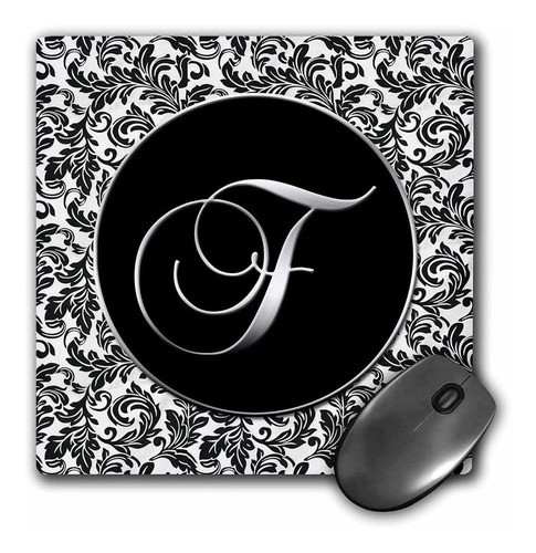 3drose Llc 8 x 8 x 0.25 inches Mouse Pad, Letra F Blanco 0