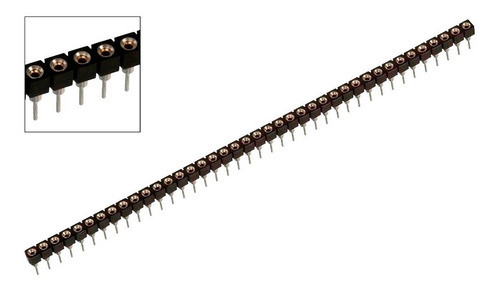 Tira De Pines Hembra Torneada 1x40 2.54mm 0