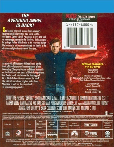 Blu-ray Dexter Season 6 / Temporada 6 1