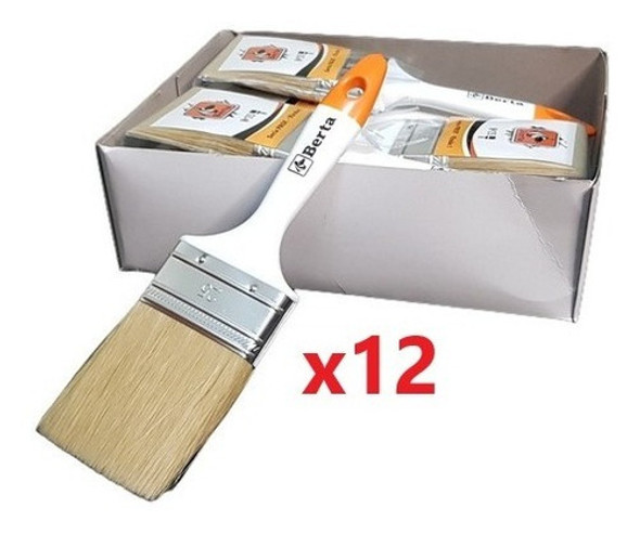 Pincel Cerda Blanca Virola 1 Nº25 Ancho 6cm Profesional X 12 1