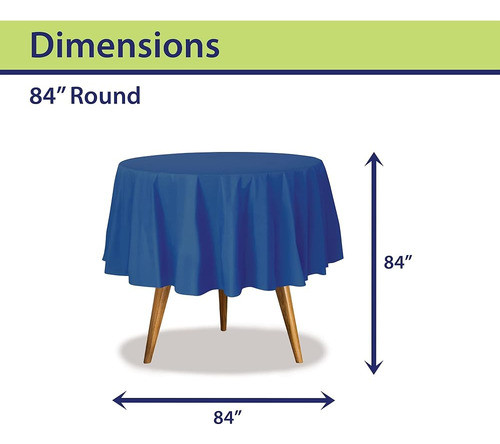 Mantel De Plástico Desechable Azul Para Mesas Redondas (paqu 1