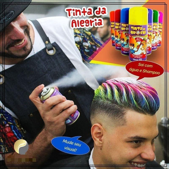 15 Latas Tinta Spray Para Cabelo Colorida - Sai Com Agua 1