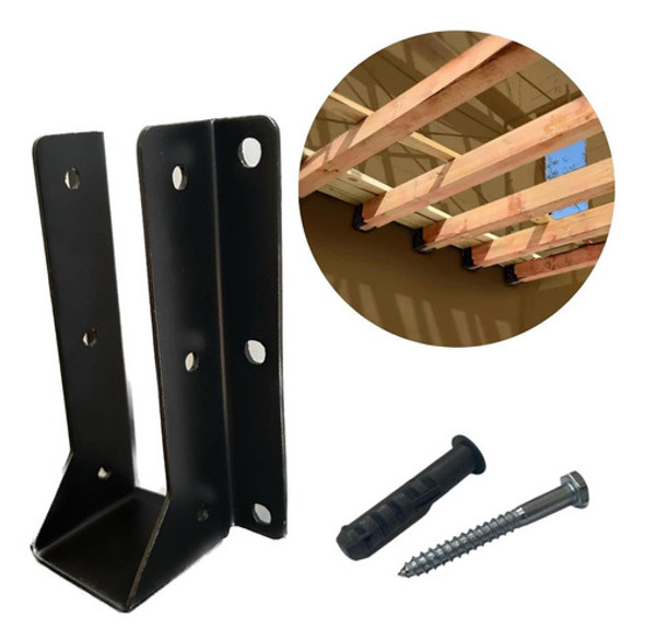 Suporte Viga Parede Pergolado Madeira Barrote 5x15cm 4 Unids 0 Suporte Viga Parede Pergolado Madeira Barrote 5x15cm 4 Unids 0