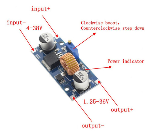 Modulo Fuente Dc-dc Step Down 1.25 A 36v / 5amp Xl4015 Cv 1 Modulo Fuente Dc-dc Step Down 1.25 A 36v / 5amp Xl4015 Cv 1