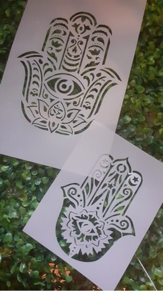 Stencil Mano De Fatima  Grande Y Mediano 1 Stencil Mano De Fatima  Grande Y Mediano 1