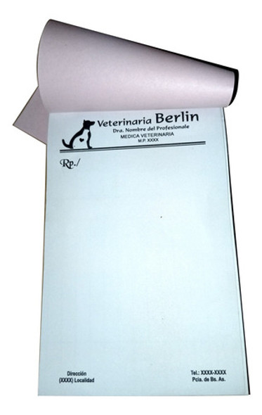 20 Talonarios 2000 Recetaras Personalizadas De 80 G - 10x15 1 20 Talonarios 2000 Recetaras Personalizadas De 80 G - 10x15 1