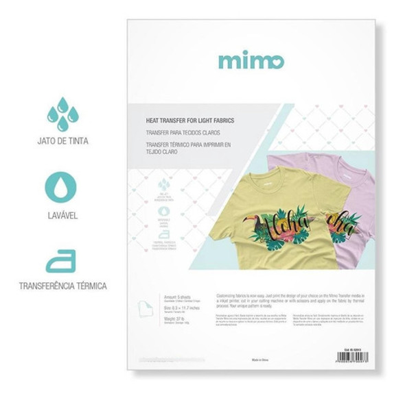 Transfer Imprimivel Tecidos Claros - Mimo - A4 - 5 Folhas 0