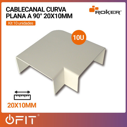 Kit Unión Cablecanal Curva Plana A 90° De 20x10mm Roker X10 1