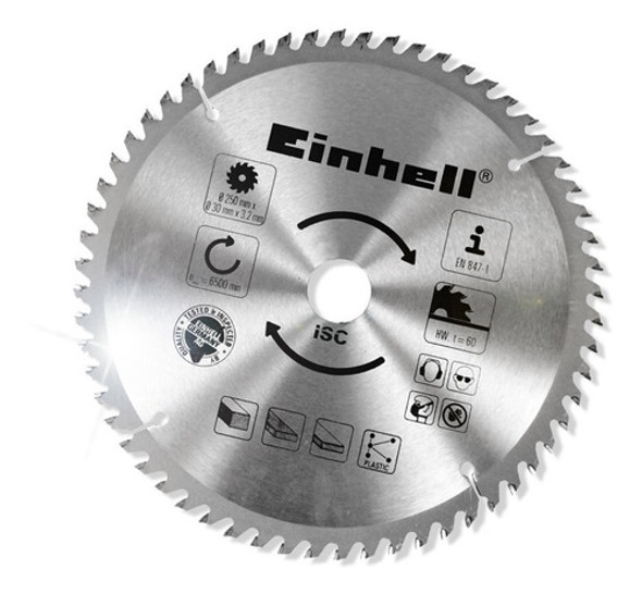 Hoja De Sierra Einhell 250mm 60 Dientes Madera Melamina 0