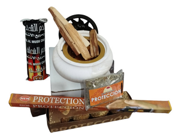 Kit Protección, Sahumador, Resinas, Carbón, Palo Santo 0
