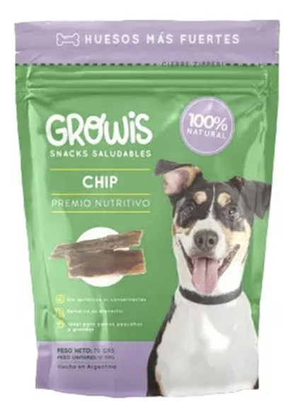 Snack Saludable Para Perros Growis Chip Laminas De Carne 0