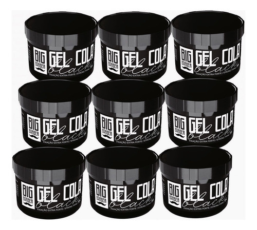 Gel Cola Black Big Barber 300g Modelador Para Cabelo 9 Unida 0