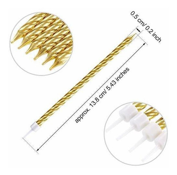 Pack De 30 Velas En Espiral Para Cumpleaños (dorado) 1