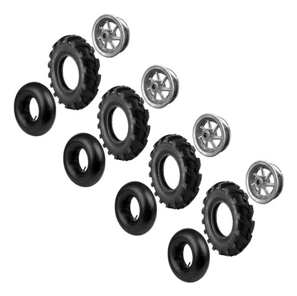 2 Pares Roda Alumínio 8pol Completa Pneu Câmera 390kg Z34 0