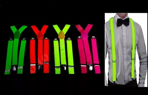 Tirantes Elasticos , Fluor Fiesta , Brillan Con Luz Uv 1