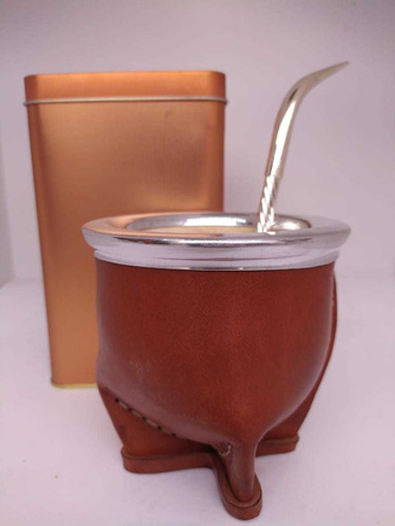 Mate Camionero Bombilla Pico De Loro De Alpaca+lata 1/2 Kilo 0
