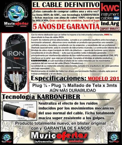 Cable Kw Iron 241 Canon Canon Neutrik ,3 M. 5 Años Garantia 1