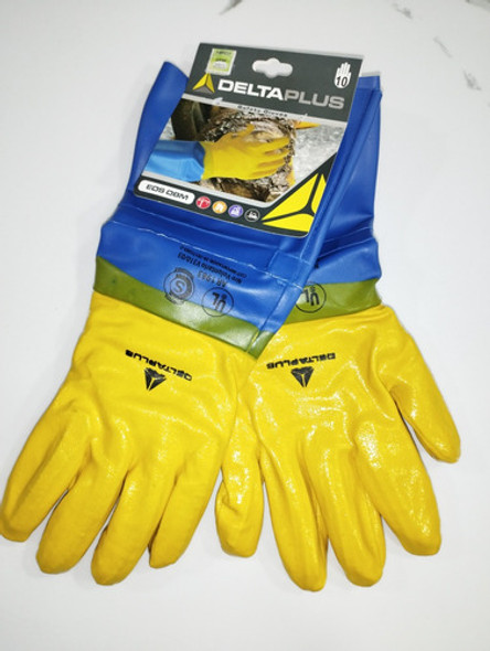 Guantes De Seguridad Delta Plus Azul Y Amarillo Nuevo 0