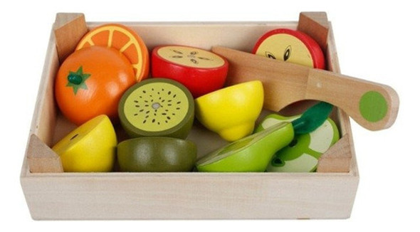 Cajón De Frutas Para Cortar Con Imán - Frutas De Madera 0