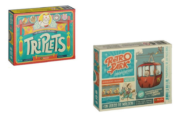 Combo Juego De Mesa Cartas Retro Park + Triplets De Maldon 0
