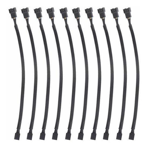 Wgcd 10 Pcs 12 4 Pin Pwm Ventilador Extension Cable De Alim 0