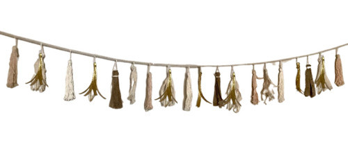 Guirnalda Boho Flecos Borlas Tela 2 Mts 0