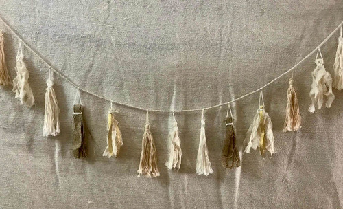 Guirnalda Boho Flecos Borlas Tela 2 Mts 1