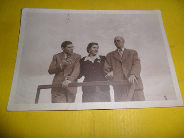 Antigua Foto Fotografia Caballero Señora Palco 0