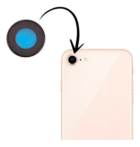 Cambio Vidrio Lens Trasero Camara Compatible Con iPhone 8 0