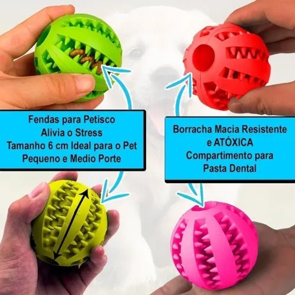Brinquedo Interativo Cães Fendas Porta Ração/ Petiscos/fruta 1