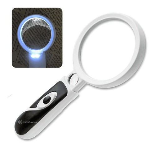 Lupa De Mão Lente Dupla Ampliação Até 20x Iluminação 2 Leds 0