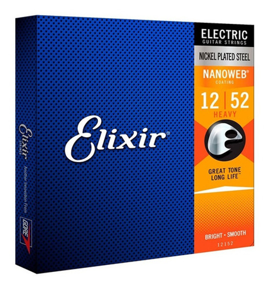 Encordoamento Elixir Guitarra 012 Nanoweb Anti Rust Heavy 0