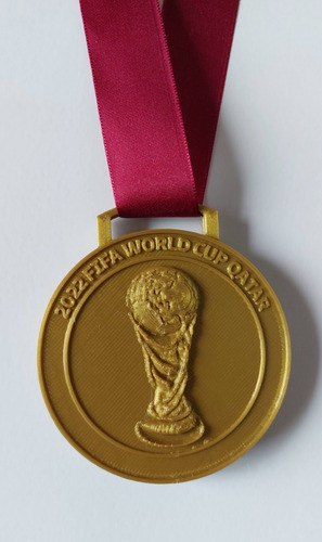 Combo Medalla Qatar 7,6 Cms Con Cinta + Copa 3d  18 Cms 1
