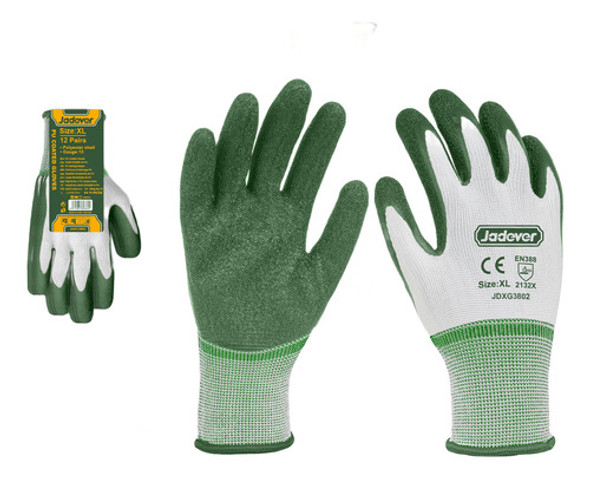2 Pares Guantes Latex Xl P/cargas Pesadas Jadever Jdxg3802 0
